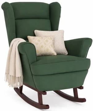 Zielony fotel wypoczynkowy bujany do salonu - Erato