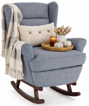 Ciemnoszary fotel wypoczynkowy uszak na płozach - Erato