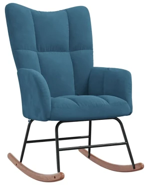Niebieski nowoczesny fotel bujany - Enila