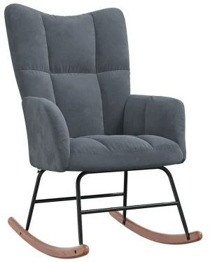 Ciemnoszary pikowany fotel bujany - Enila