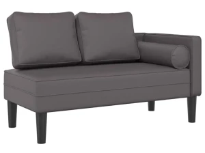 Szary szezlong ze skóry ekologicznej - Elenor