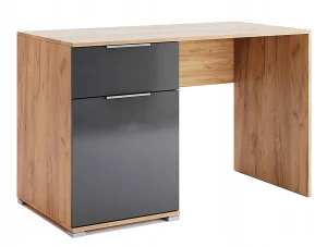 Skandynawskie biurko z szafką dąb craft + lava mat - Kyle 15X