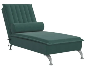 Zielona leżanka z poduszką masującą - Beluso 3X