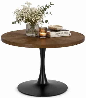 Okrągły stół na jednej nodze w kolorze orzech - Adorino