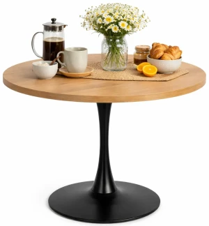 Stół z okrągłym blatem dąb złoty - Adorino