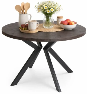 Czarny okrągły rozkładany stół w stylu loft - Ratto