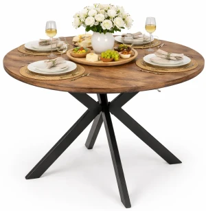 Nowoczesny rozkładany stół okrągły dąb rustykalny - Ratto