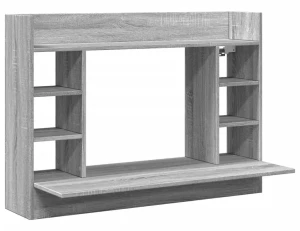 Minimalistyczne biurko ścienne szary dąb - Emit