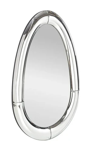 Srebrne nowoczesne lustro wiszące - Gronis