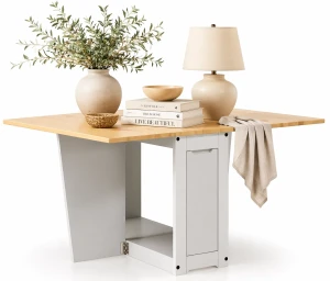 Składany stół z drewna sosnowego biały + miodowy brąz- Hapi