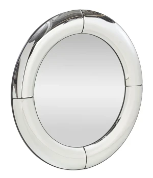Okrągłe srebrne lustro wiszące - Toko