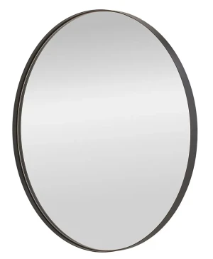 Czarne okrągłe lustro w ramie - Riasti