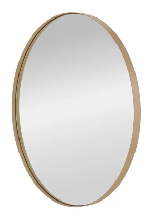 Złote okrągłe lustro ścienne w ramie - Riasti