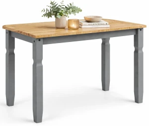 Klasyczny drewniany stół szary + miodowy brąz - Kirison