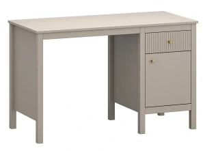 Nowoczesne biurko z szafką i szufladą taupe - Envilo 5X