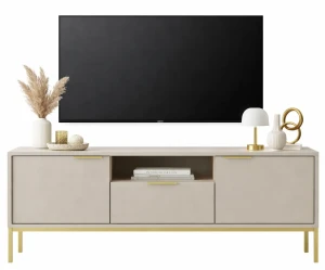 Szafka RTV na złotych nóżkach 135 cm kaszmir - Pascal 5X