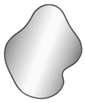 Czarne asymetryczne lustro nowoczesne 60x50 cm - BLACK/GOLD 4X