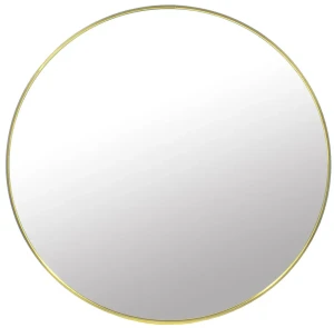 Złote lustro w aluminiowej ramie 50 cm - Enno