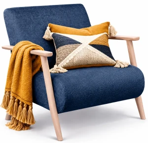 Granatowy fotel wypoczynkowy z podłokietnikami - Merti 3X