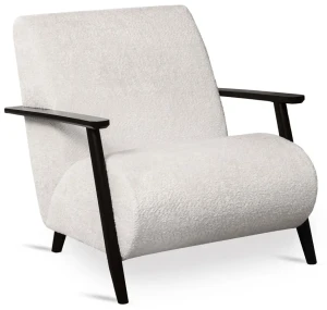 Drewniany fotel tapicerowany ecru - Merti 4X