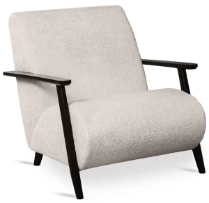 Kremowy drewniany fotel tapicerowany - Merti 4X