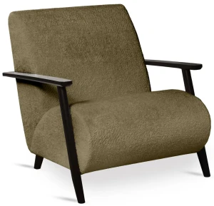 Zielony fotel drewniany lisek - Merti 4X