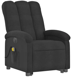 Czarny rozkładany fotel wypoczynkowy do salonu - Rosani