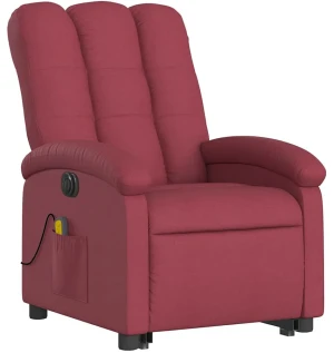 Czerwony rozkładany fotel z funkcją relax - Rosani