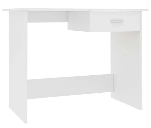 Białe proste biurko z szufladą do pracy - Mirden