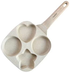 Kremowa aluminiowa patelnia do jajek z powłoką marmurkową - Nives 3X