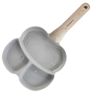 Szara patelnia z 3 sekcjami do smażenia jajek - Nives 7X