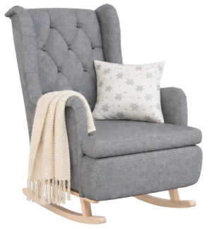 Jasnoszary pikowany fotel bujany - Falup