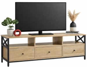 Industrialna szafka RTV z 3 szufladami - Ruiz