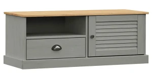 Sosnowa szara szafka pod TV z szufladą - Tarko 15X