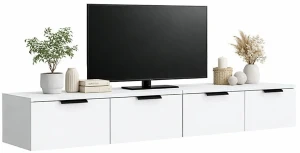 Zestaw dwóch wiszących szafek białych - Lewix