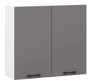 Szara górna szafka kuchenna z półkami - Vivienne 16X 80 cm