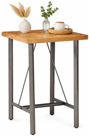 Stolik barowy z drewna tekowego – Kubbi 2X