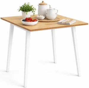 Stół jadalniany naturalne drewno i białe nogi - Himunir