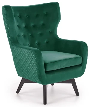 Zielony welwetowy fotel do karmienia uszak - Retero
