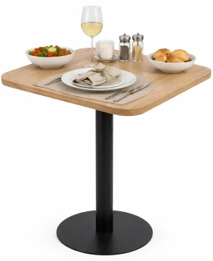 Kwadratowy barowy stolik jasny brąz + czarny - Piogi 4X