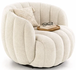 Kremowy nowoczesny fotel wypoczynkowy - Ohra