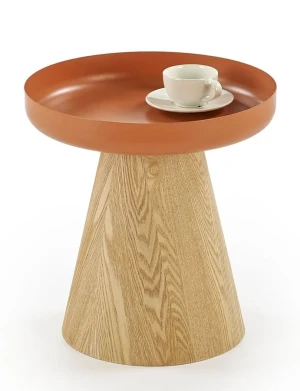 Okrągły stolik kawowy naturalny + cynamon - Brixton