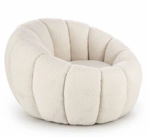 Kremowy nowoczesny fotel wypoczynkowy - Jowina