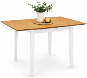 Stół rozsuwany z MDF Noe – biało-brązowy