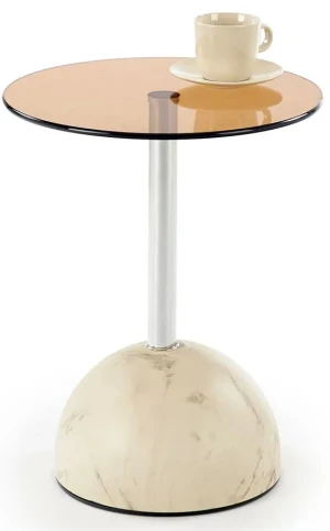 Szklany beżowy stolik kawowy - Lisa