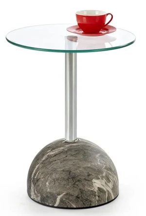 Popielaty okrągły stolik kawowy - Lisa