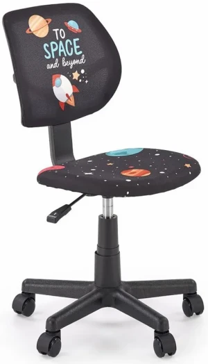 Czarny młodzieżowy fotel obrotowy - Klen