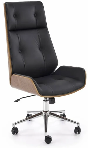 Czarny nowoczesny fotel biurowy obrotowy - Gorbi