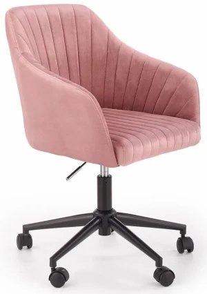 Różowy nowoczesny fotel obrotowy - Graston