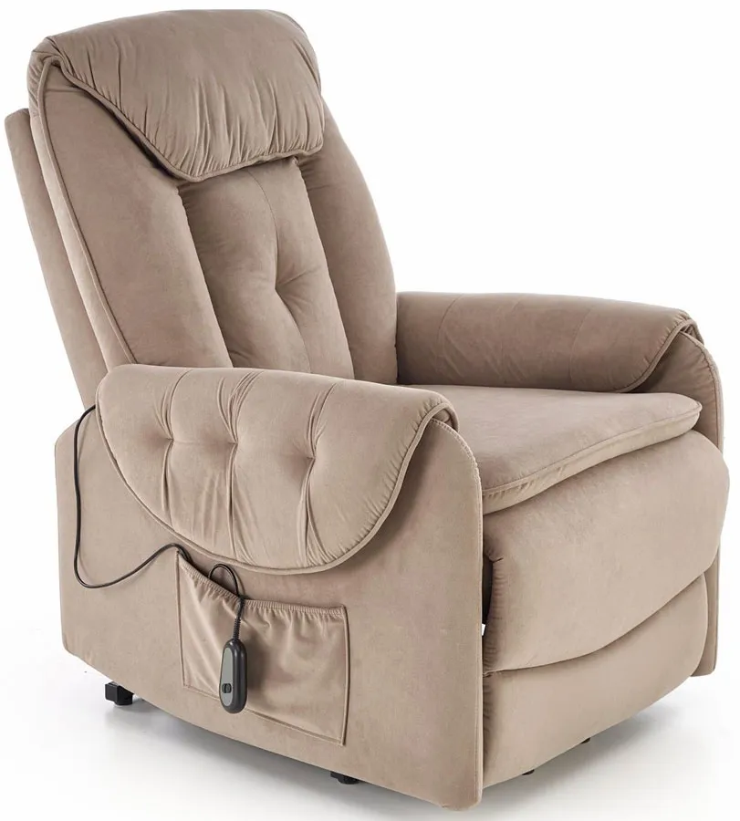 Beżowy nowoczesny fotel wypoczynkowy - Marja